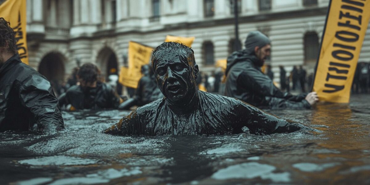 Activists Stage Dramatic Oil Protest Outside UN in London: A Bold Message on Climate Crisis